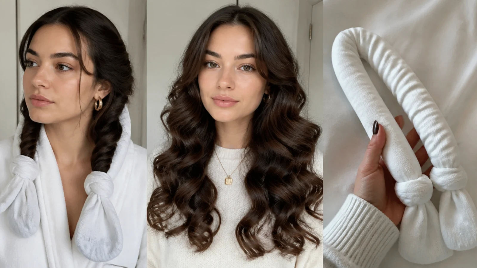 Defined heatless curls from a wet-set method