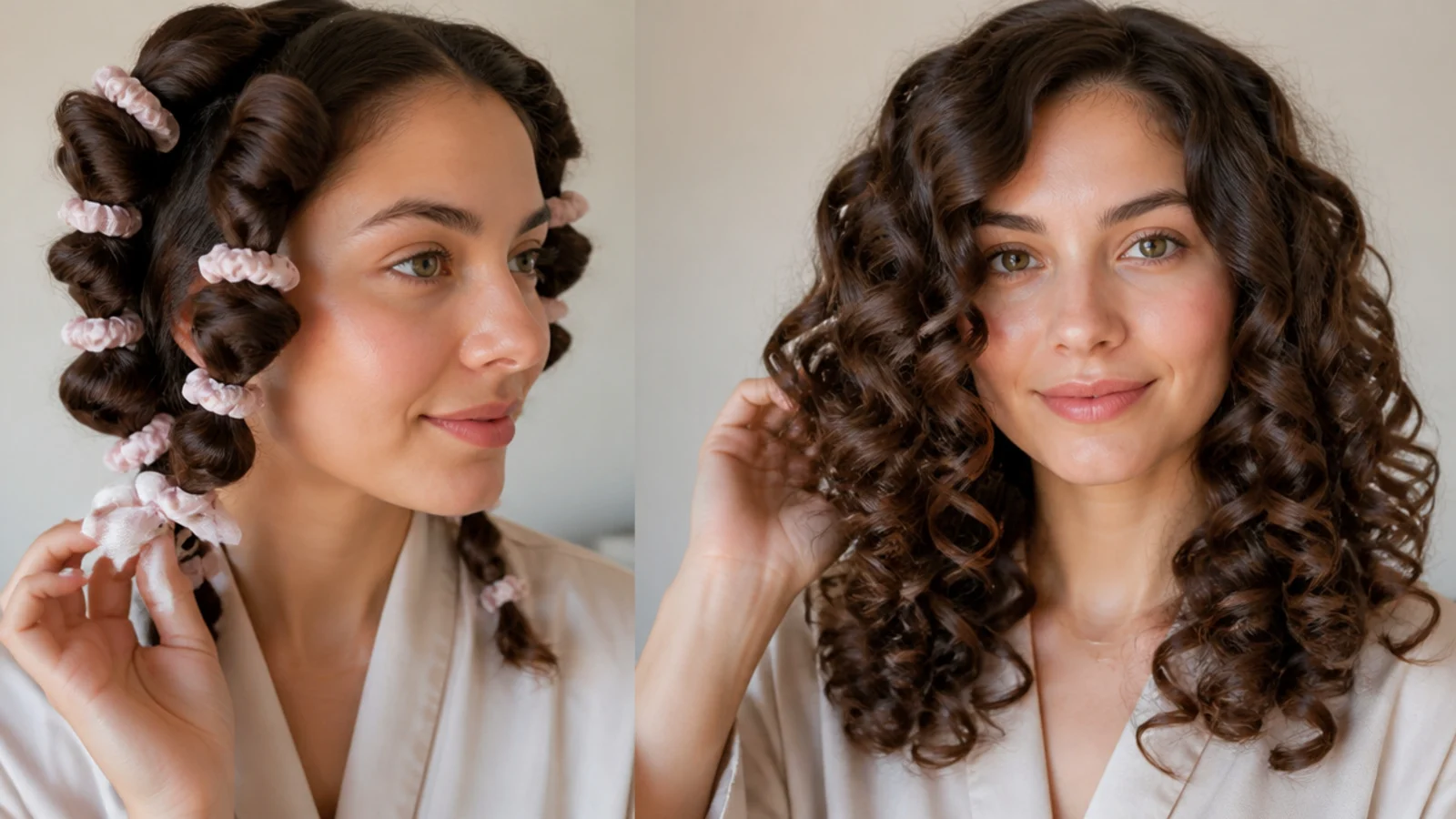 Tight ringlet curls from small heatless sections