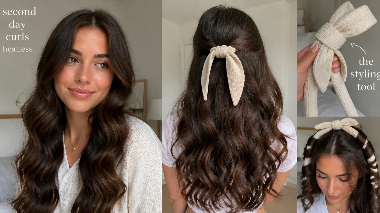 Refreshed second-day heatless curls