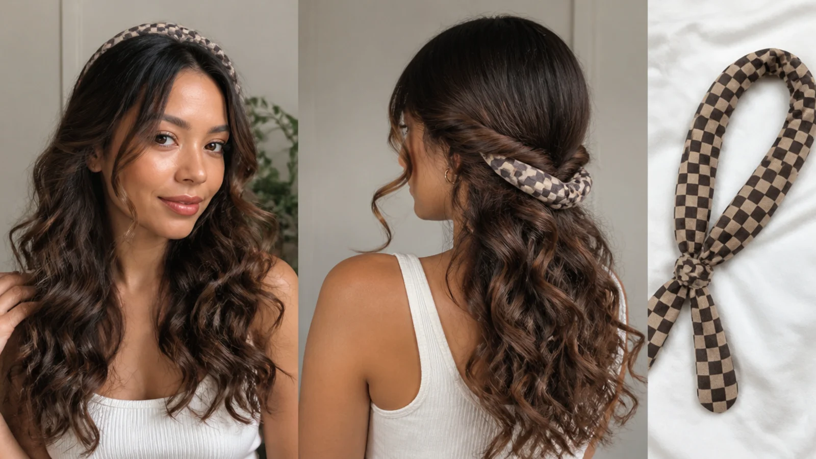 Heatless curls with sleek roots and curly ends
