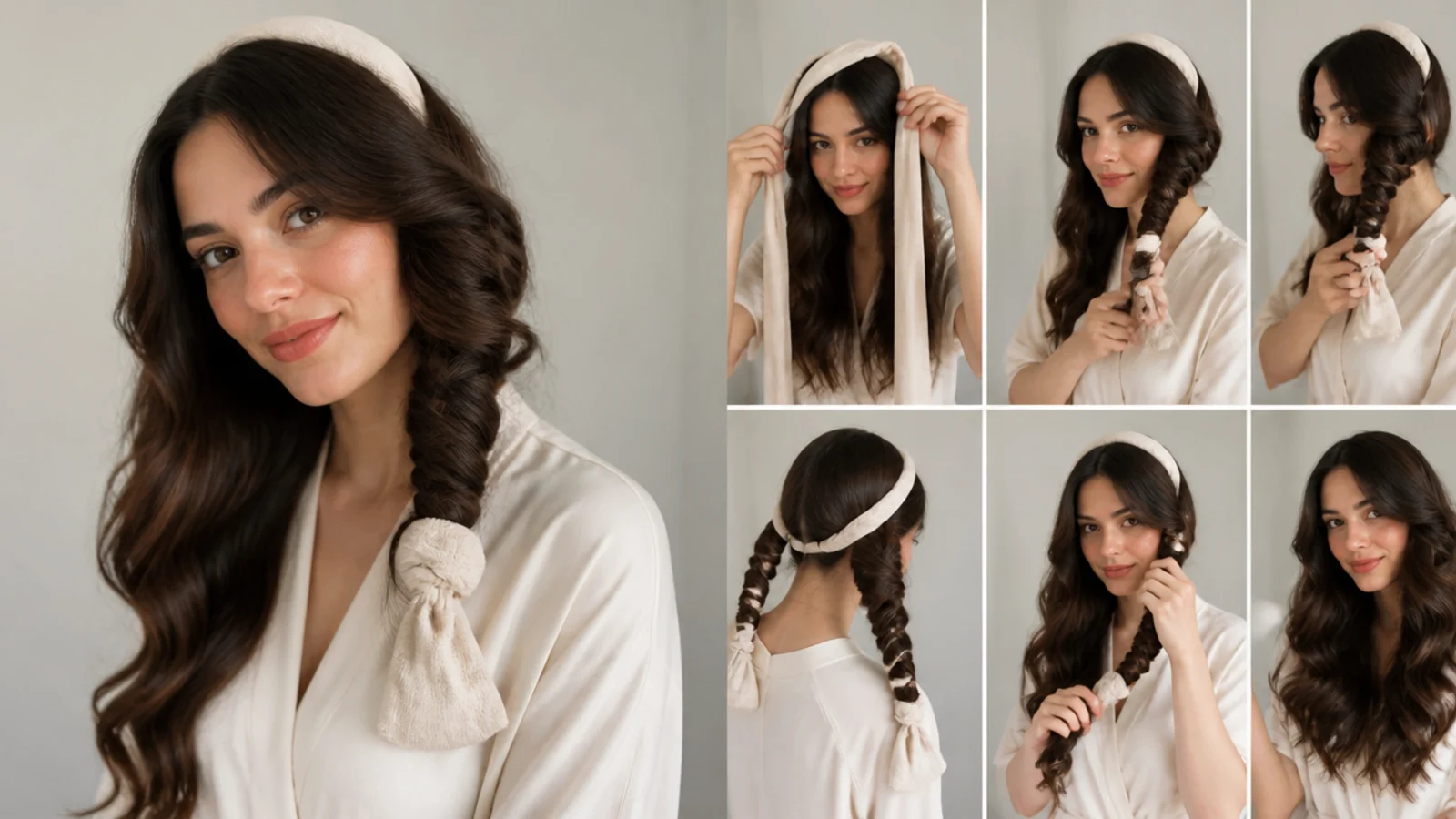 Long hair wrapped around long socks