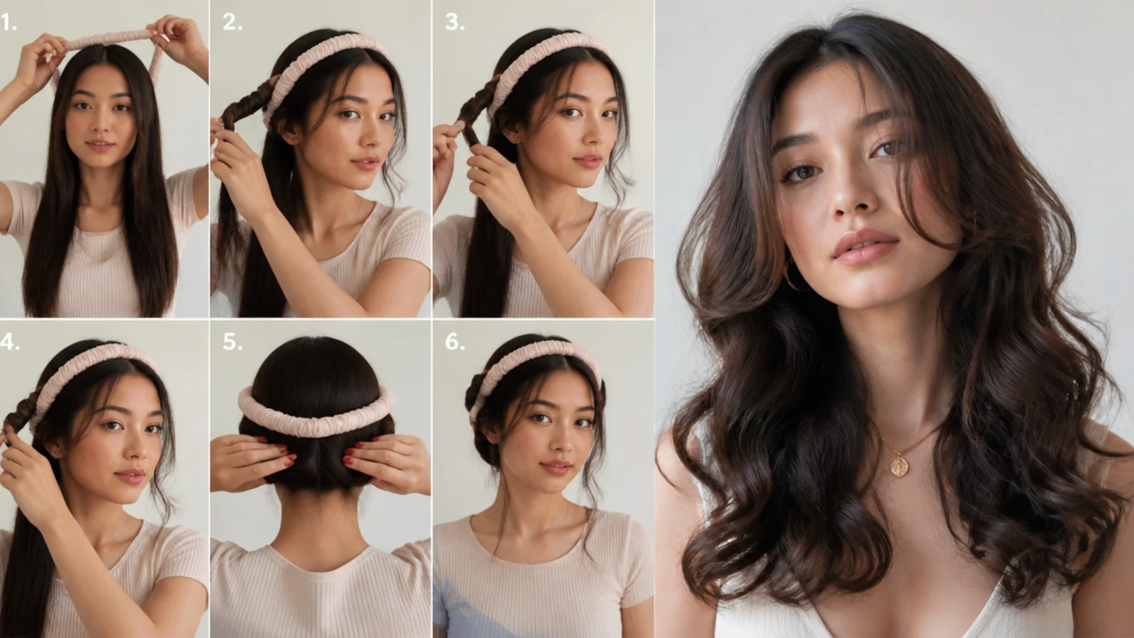 Long hair with face-framing curls