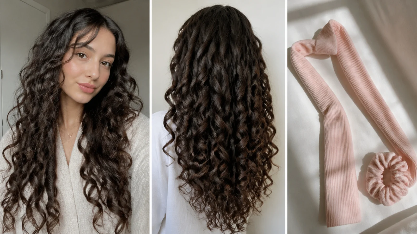 Long hair in tight ringlet curls
