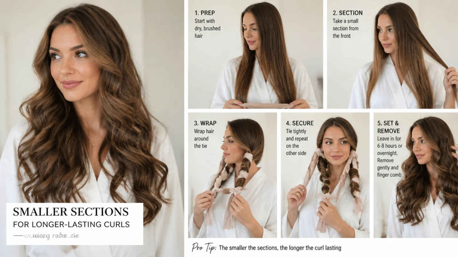 Smaller hair sections for longer-lasting curls