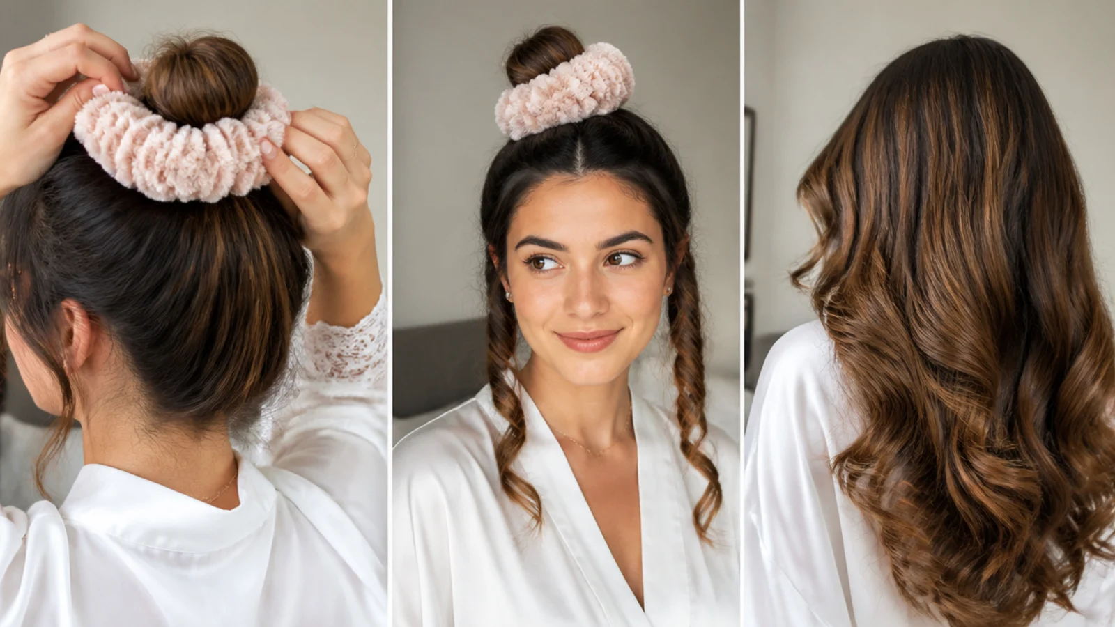 A large fluffy scrunchie for heatless curls