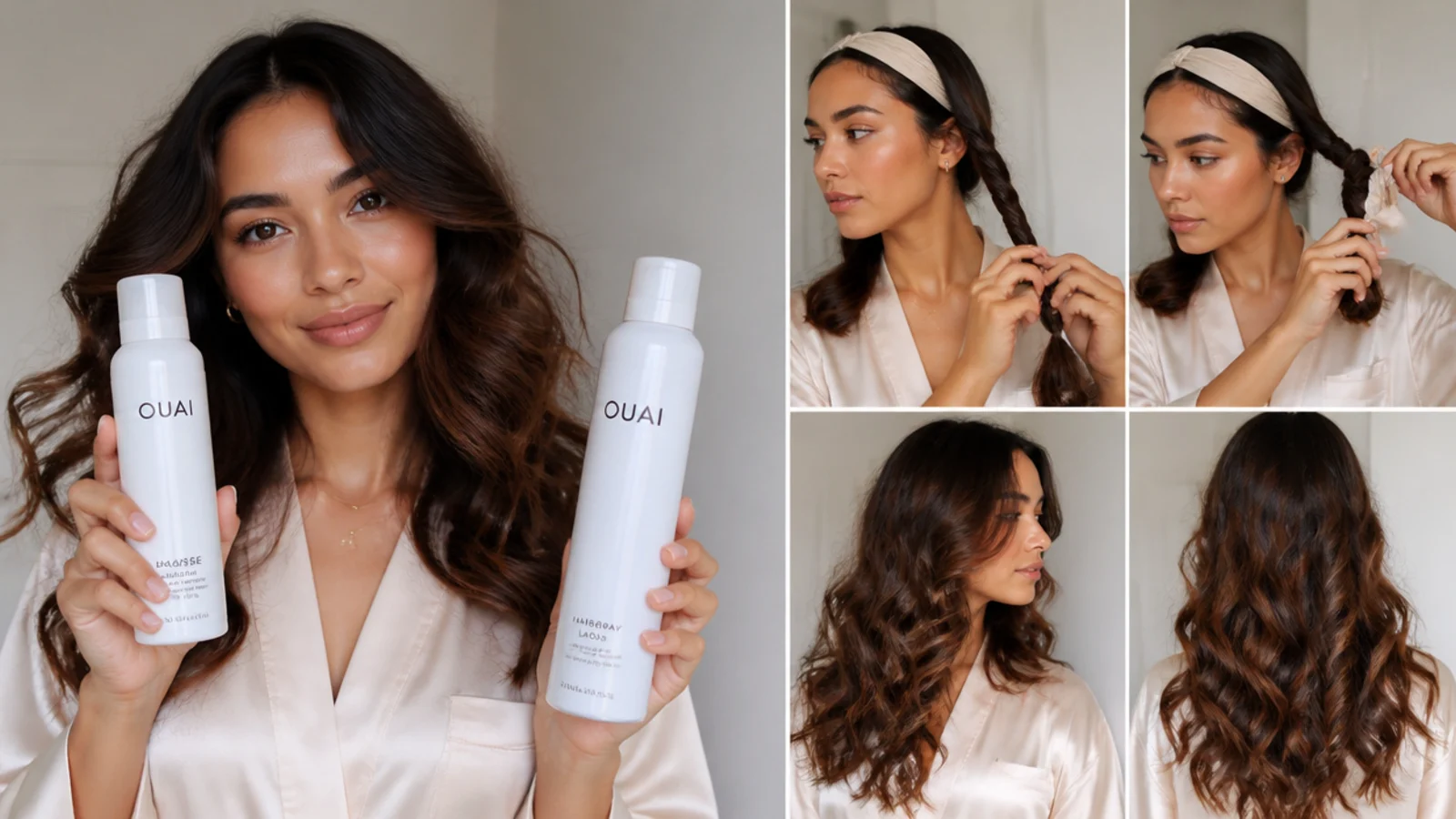 Mousse and hairspray for longer-lasting scrunchie waves