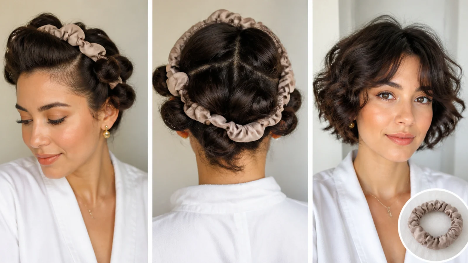Short hair set in flat pin curls