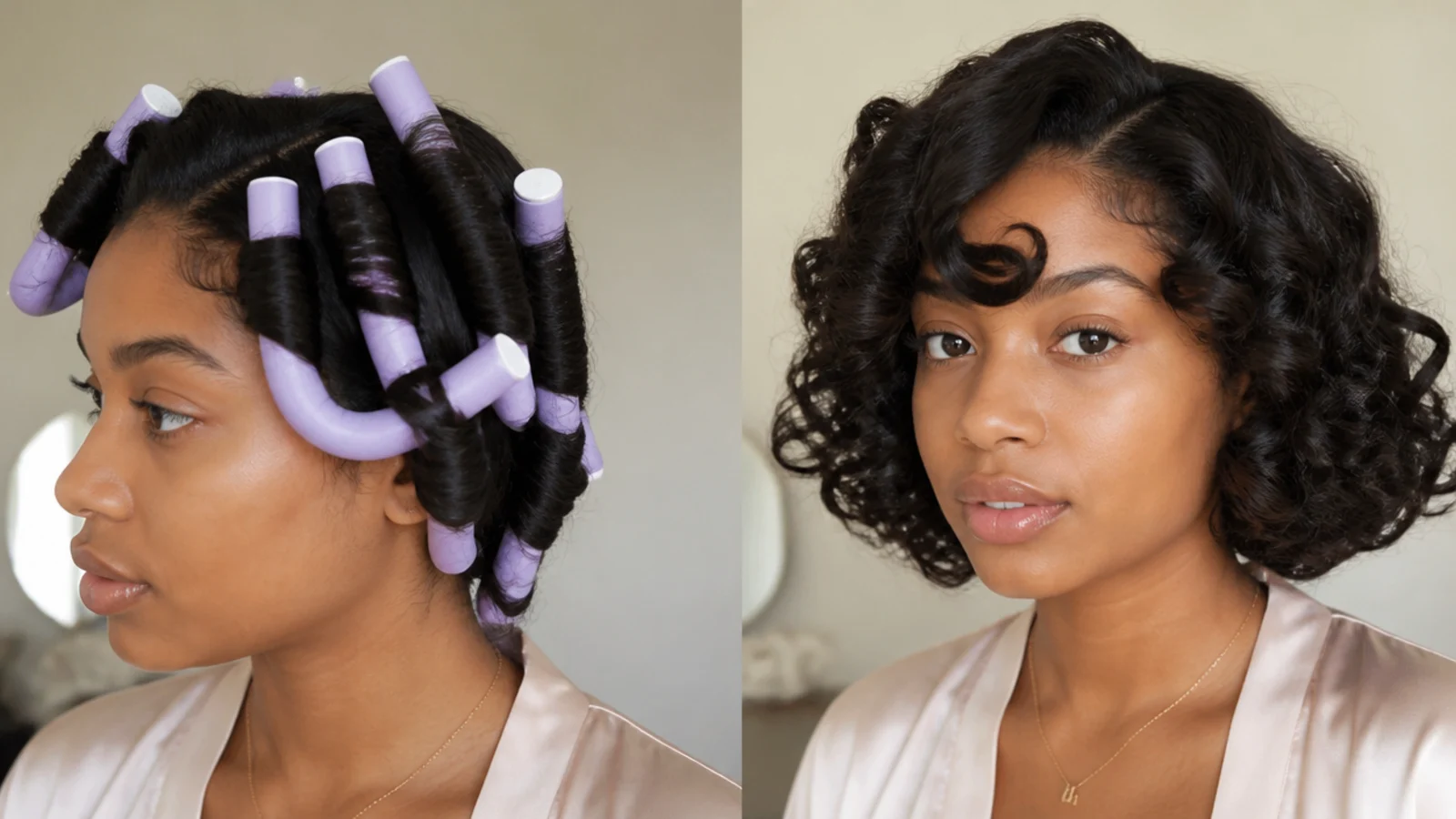 Short hair set on flexi rods