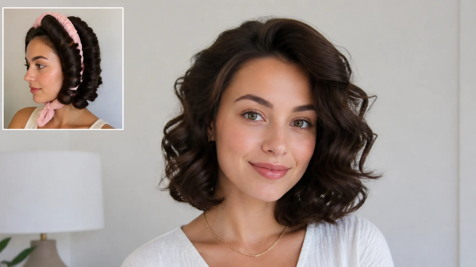 Voluminous bouncy curls on a bob