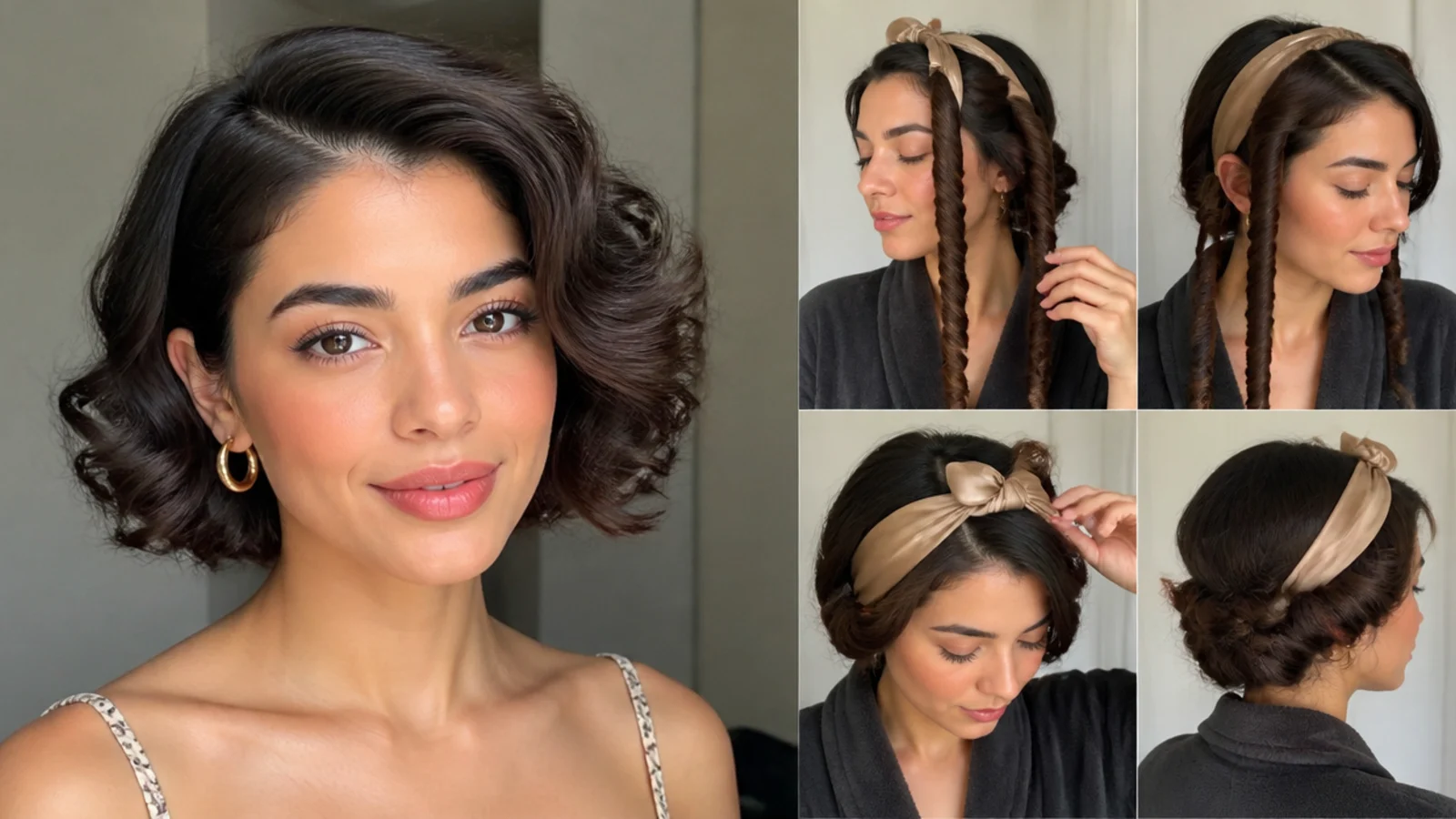 Short curls with a deep side part
