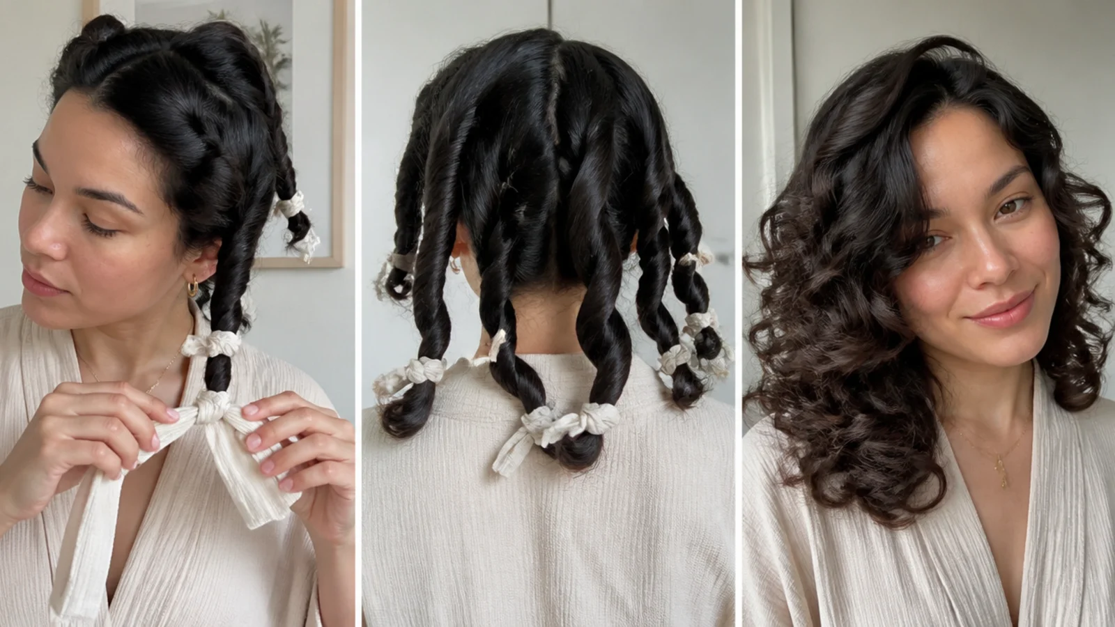 Short hair in rope twists for waves
