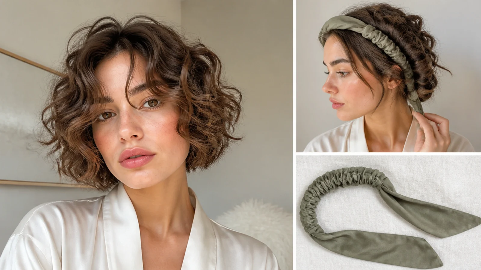 Tousled, undone curls on short hair