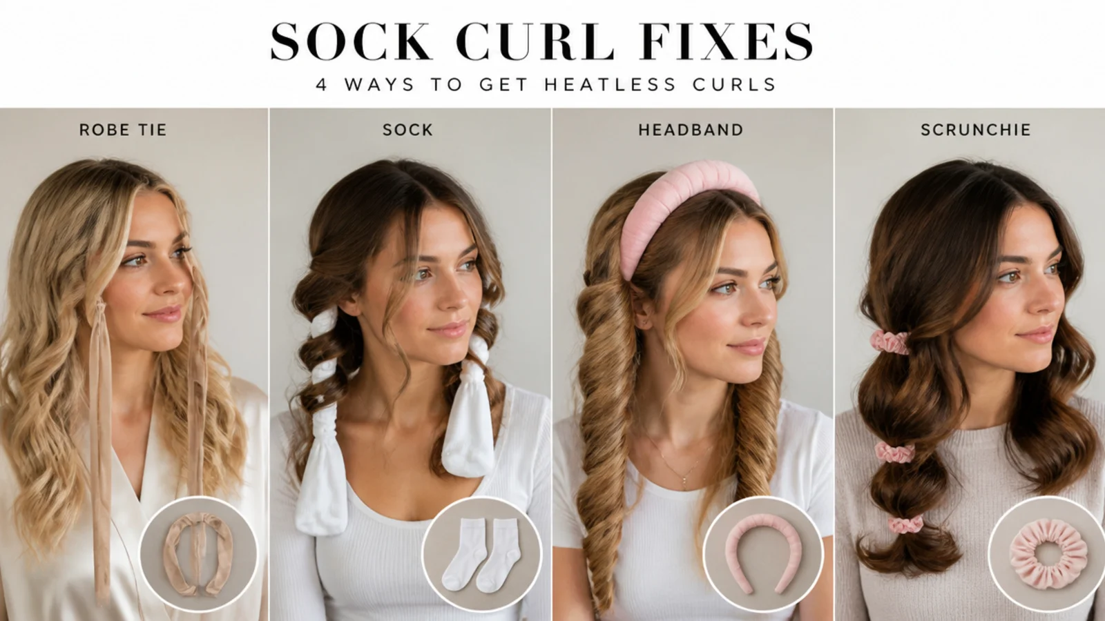 Common sock curl fixes shown side by side