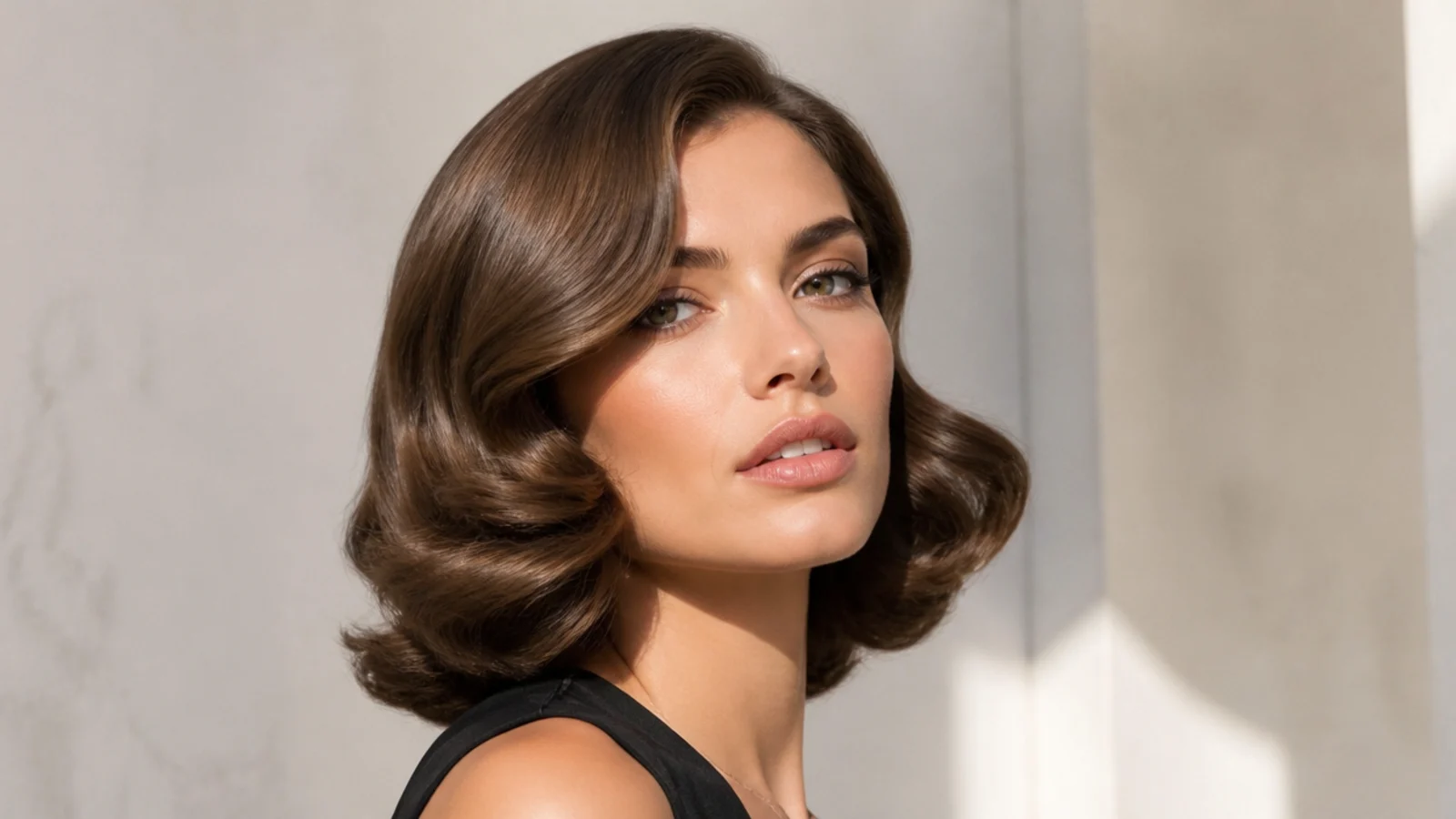 A voluminous bob in full Hollywood waves