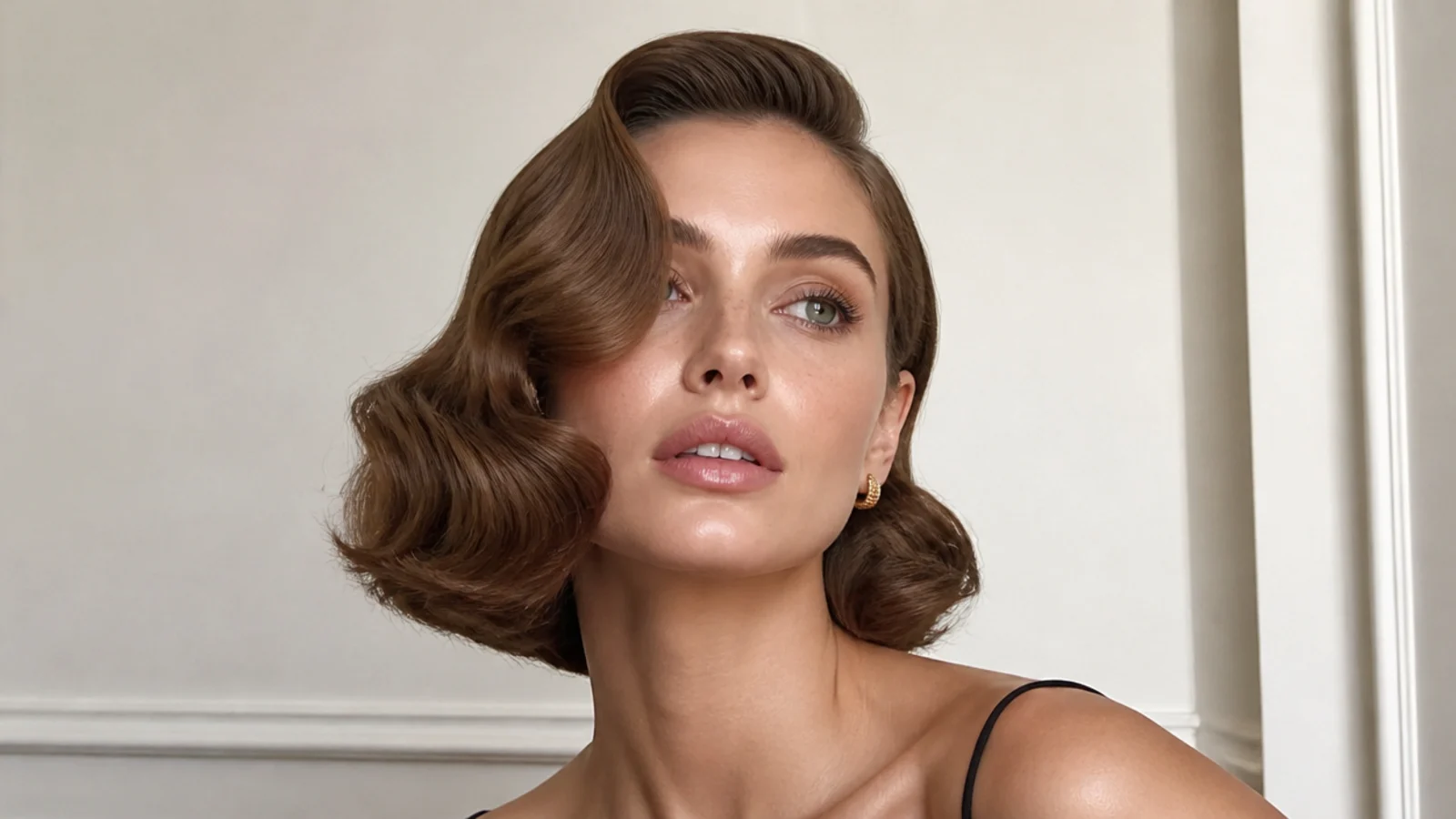 A waved bob swept to one side