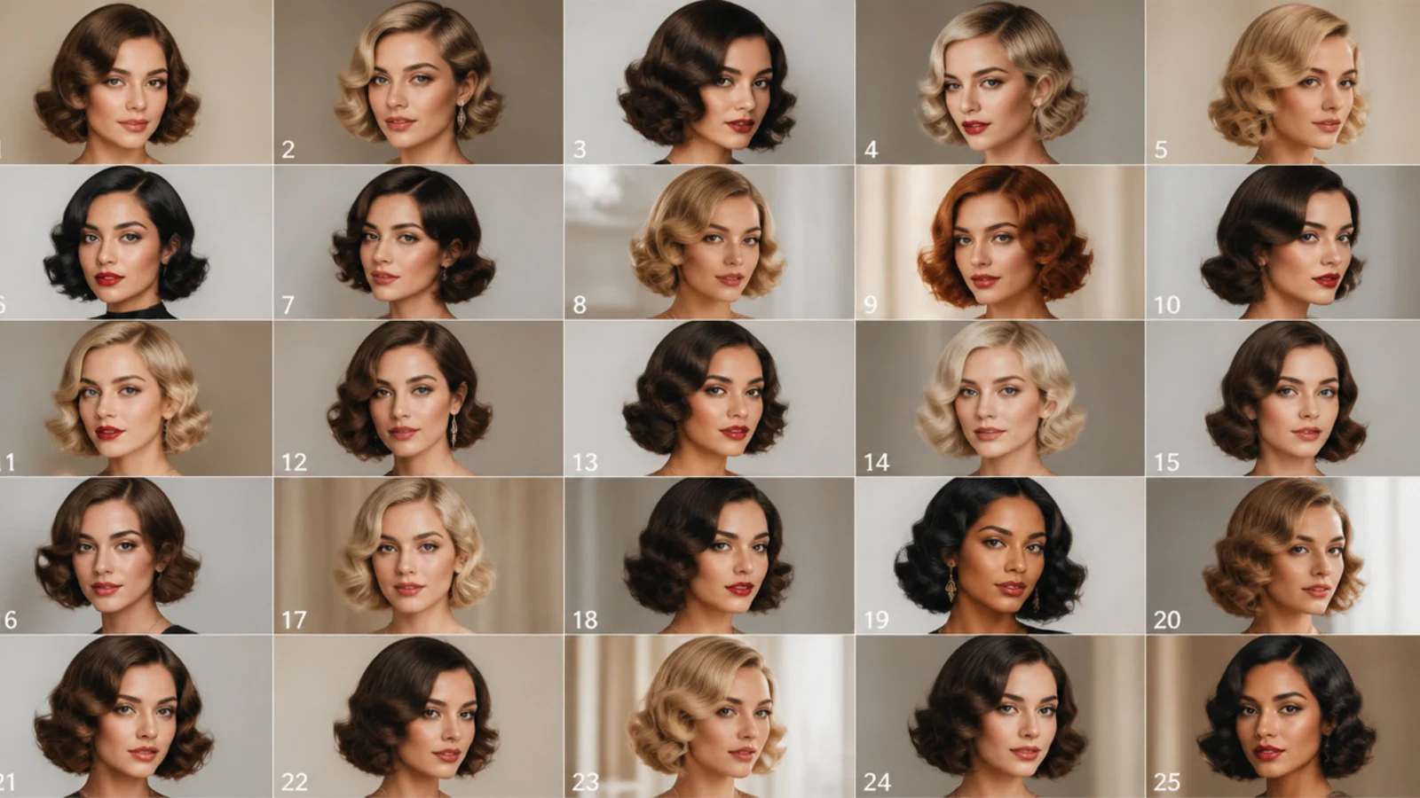 25 Hollywood wave hairstyles for short hair, vertical Pinterest style