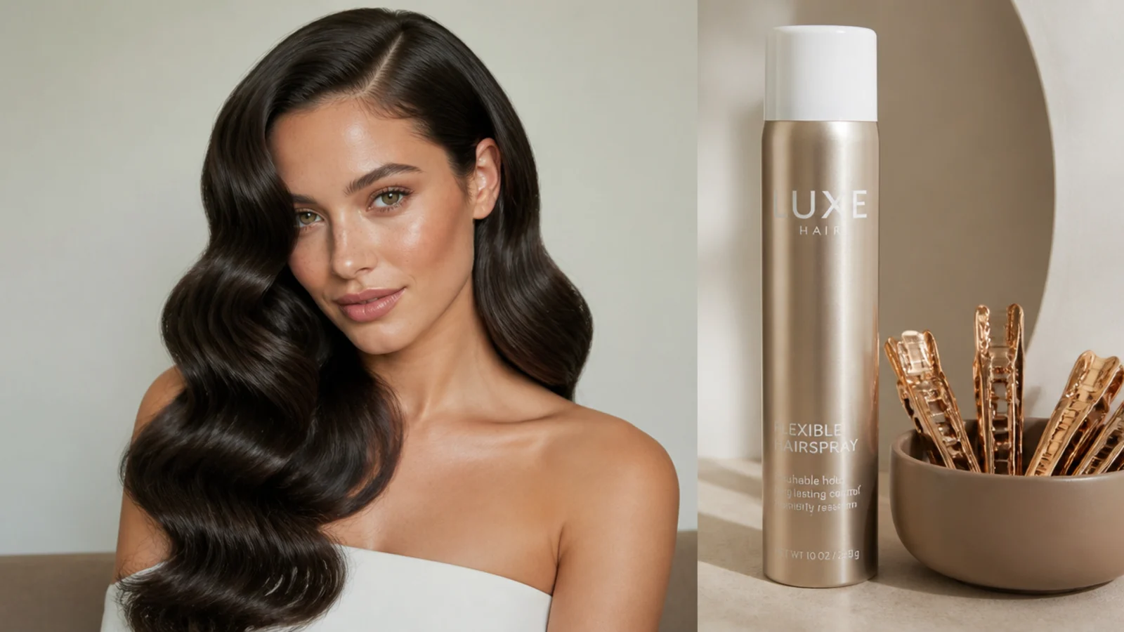 Flexible hairspray and clips for long-lasting Hollywood waves