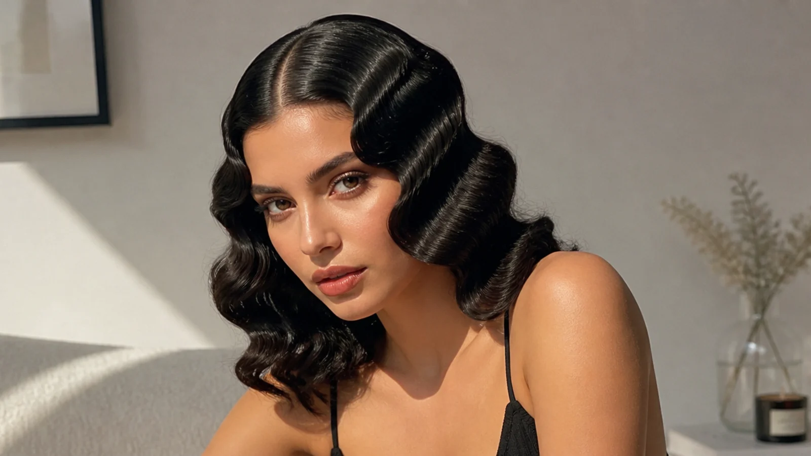Sculpted vintage finger waves with defined S-shapes