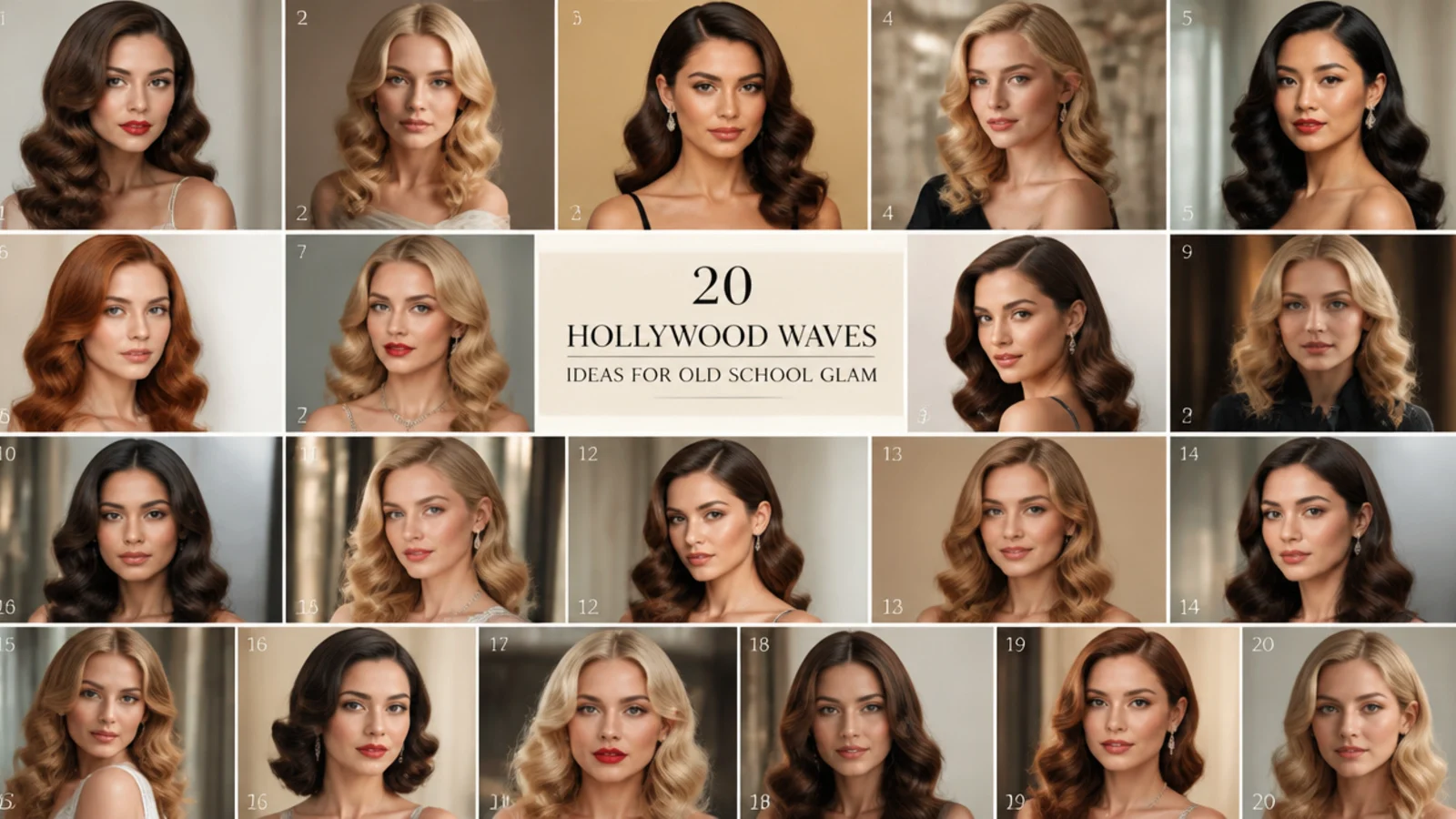 20 Hollywood waves ideas for old school glam, vertical Pinterest style