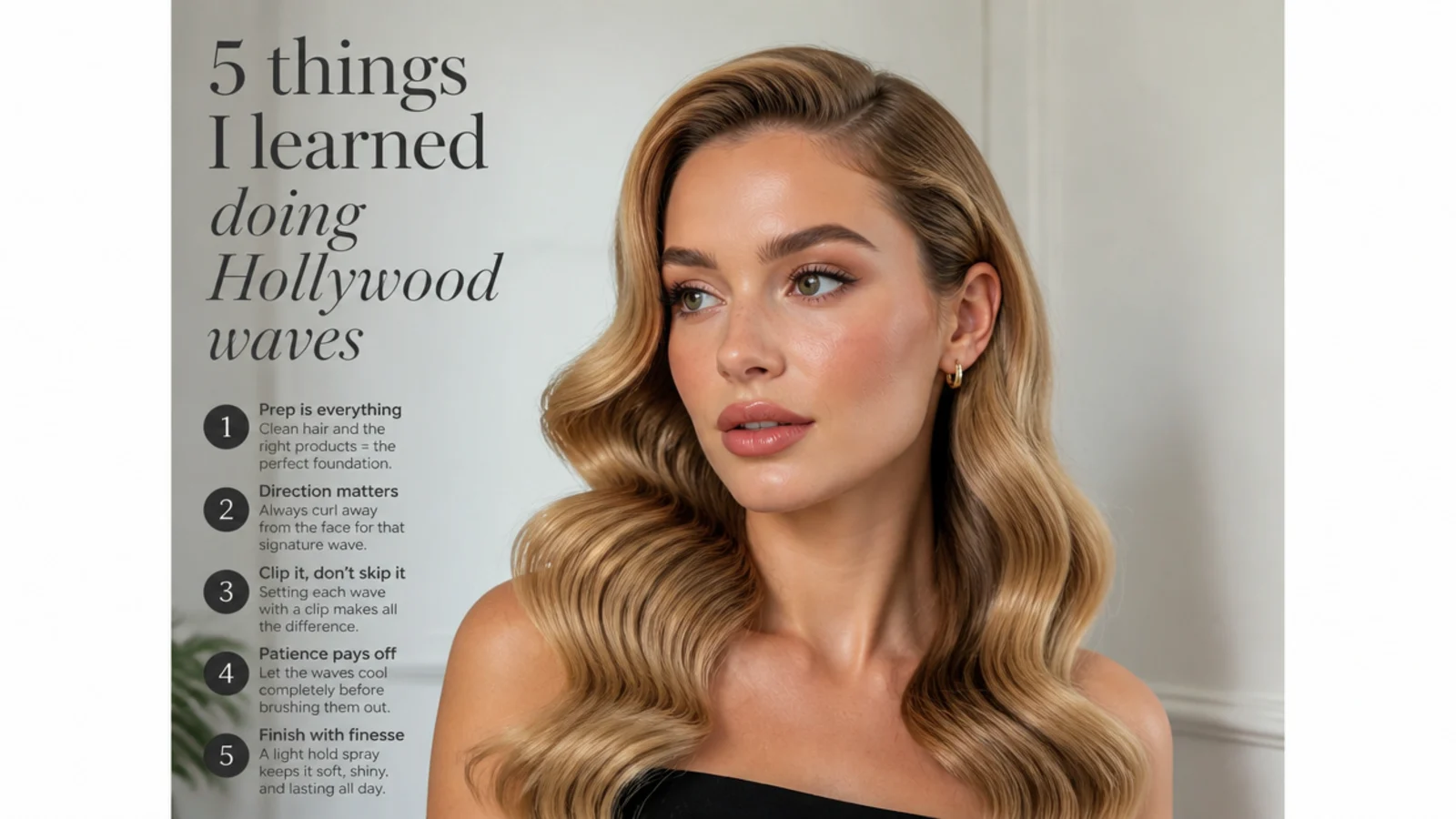 5 things I learned doing Hollywood waves, vertical Pinterest style