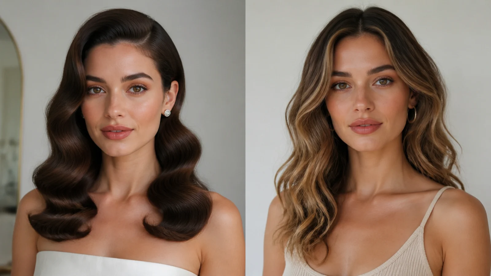 Hollywood waves for an event and beach waves for everyday side by side