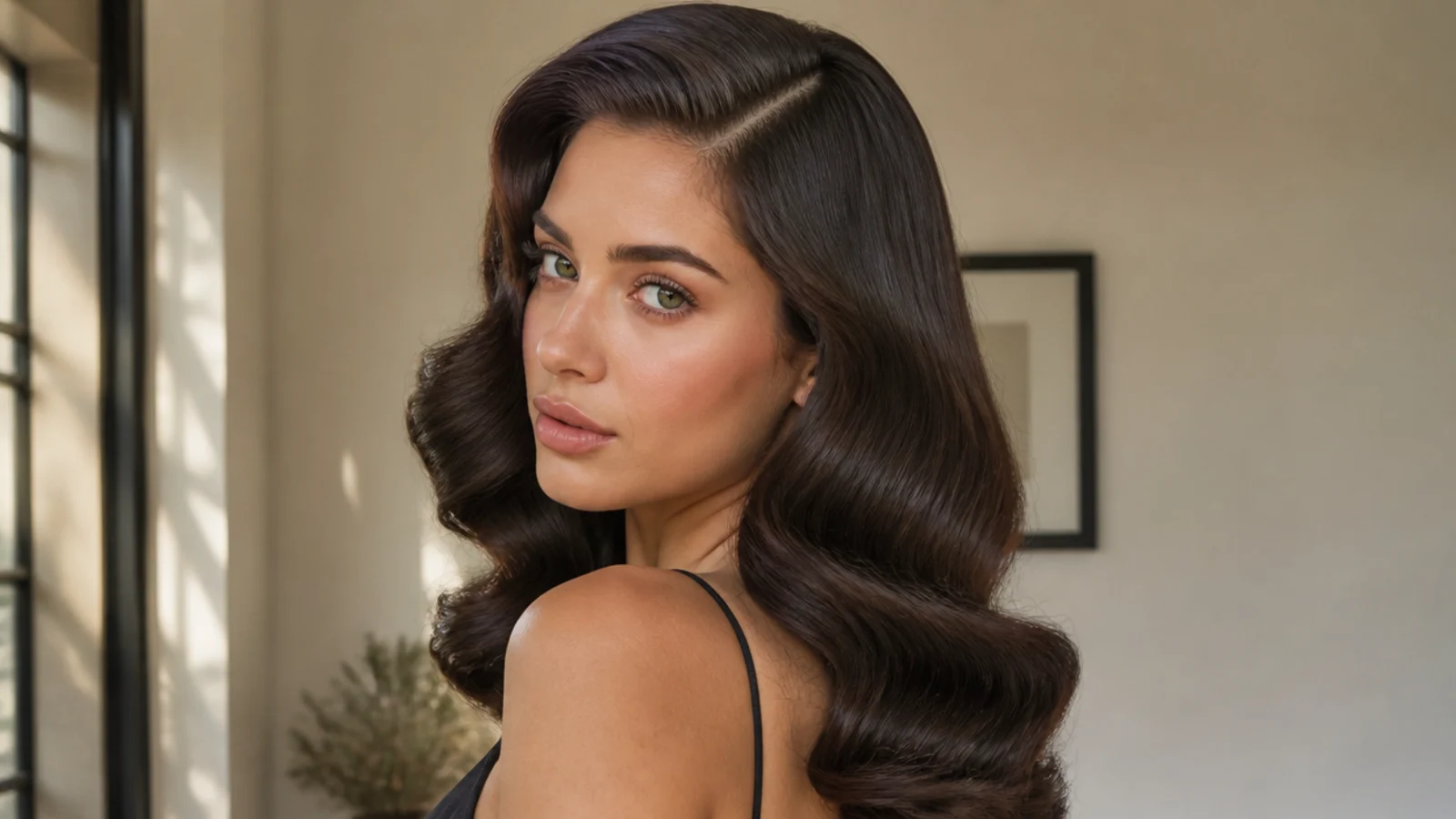Voluminous 1950s-style Hollywood waves
