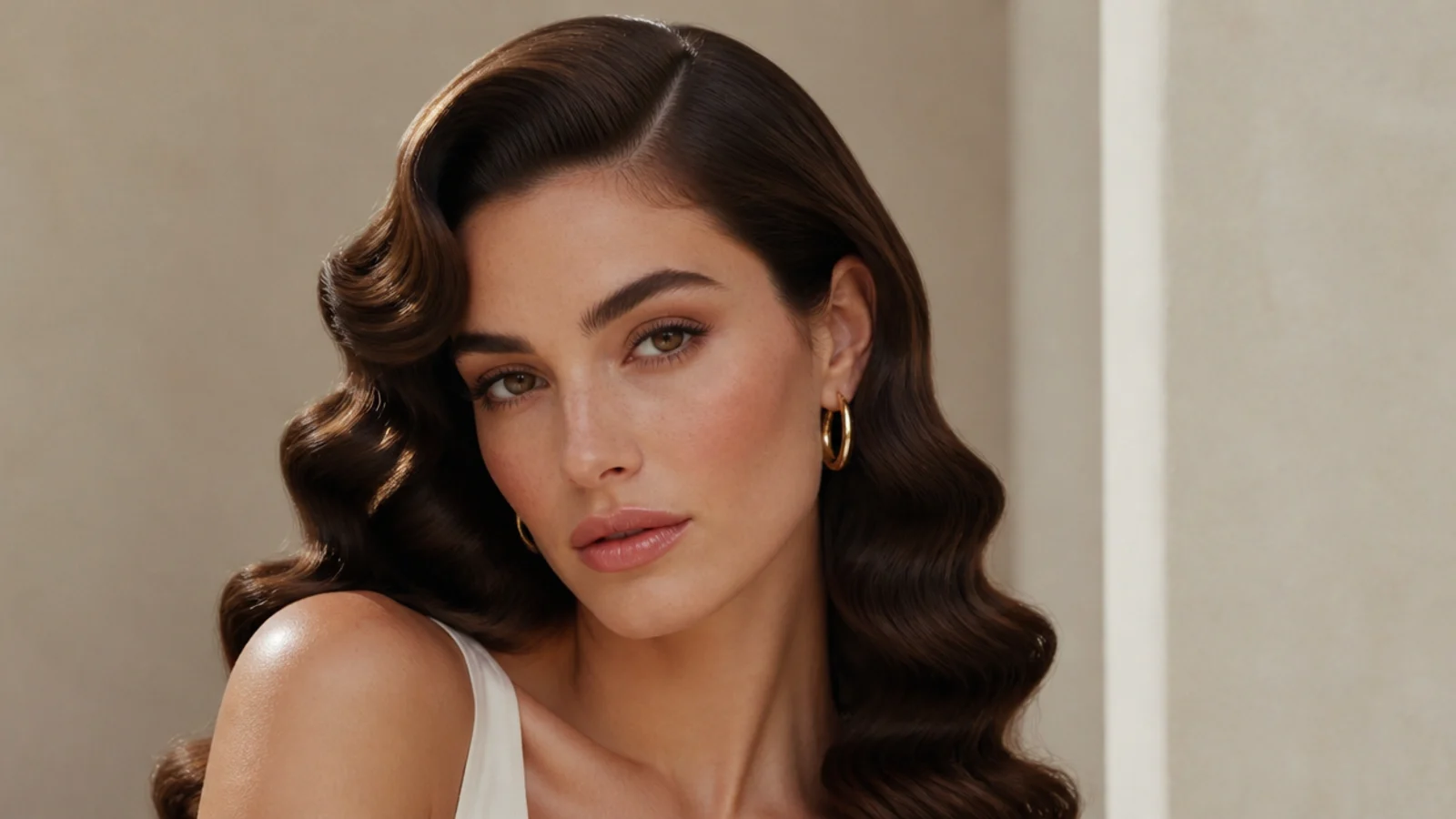 Old-Hollywood waves with a soft rolled front detail