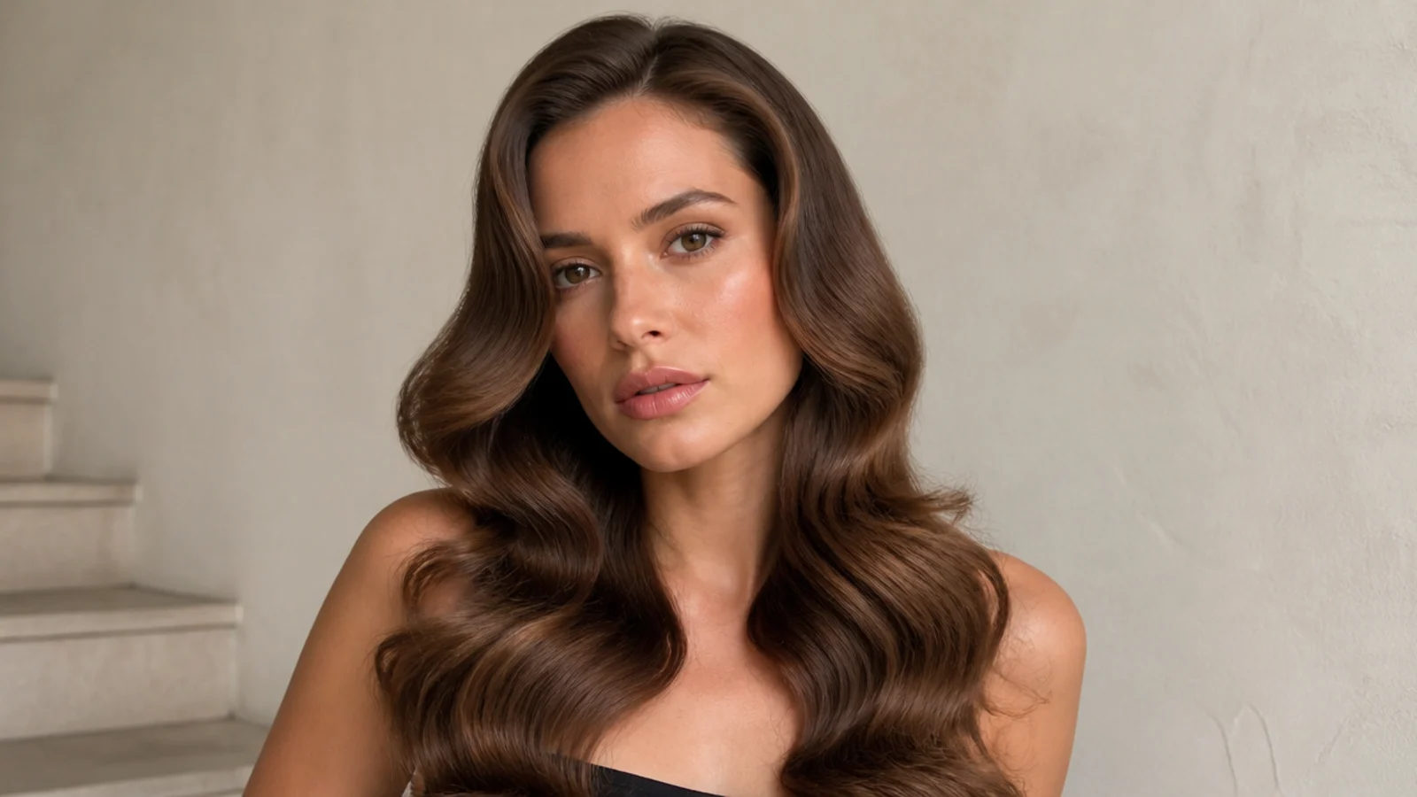 Loose, relaxed S-shaped Hollywood waves