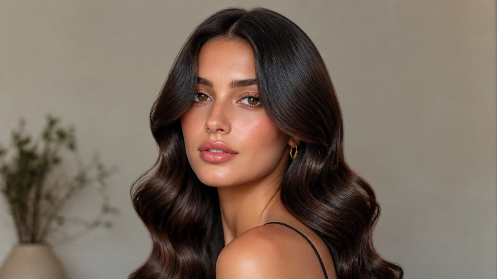Soft Hollywood waves with pieces framing the face