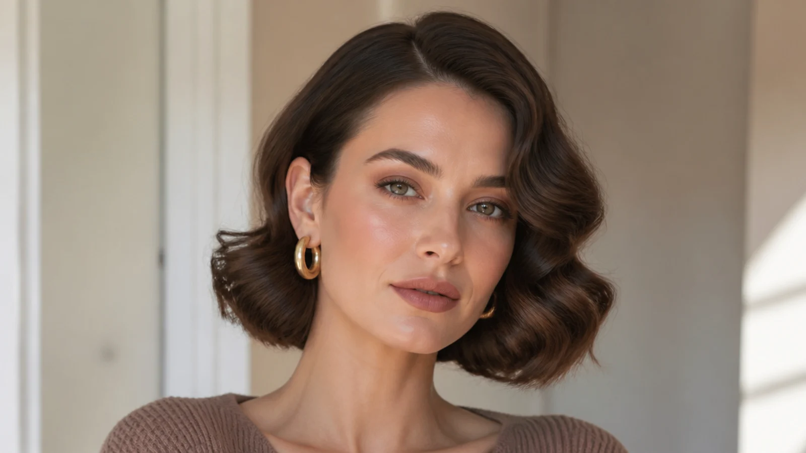 A bob styled in soft, relaxed Hollywood waves