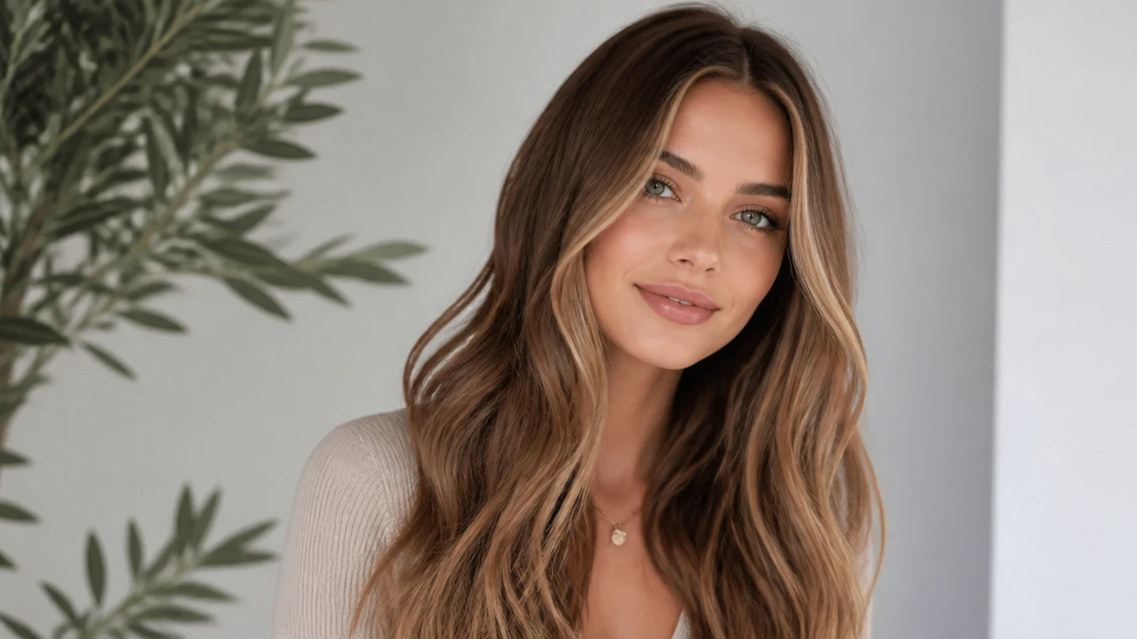 Hair with a toffee-toned money piece