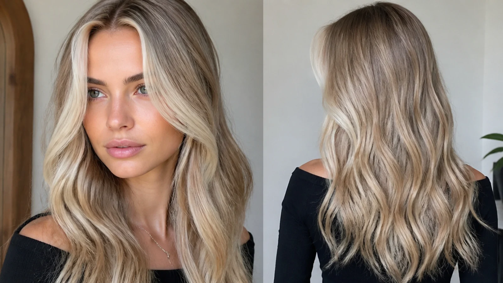 Light hair with an icy blue money piece