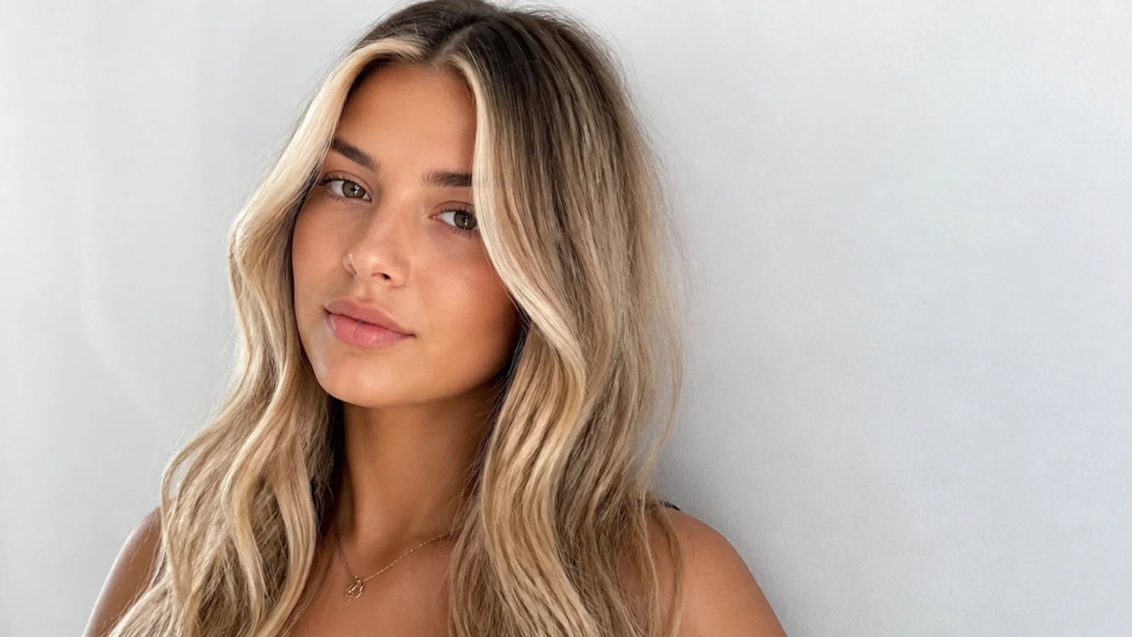 Lighter hair with a deep, darker reverse money piece