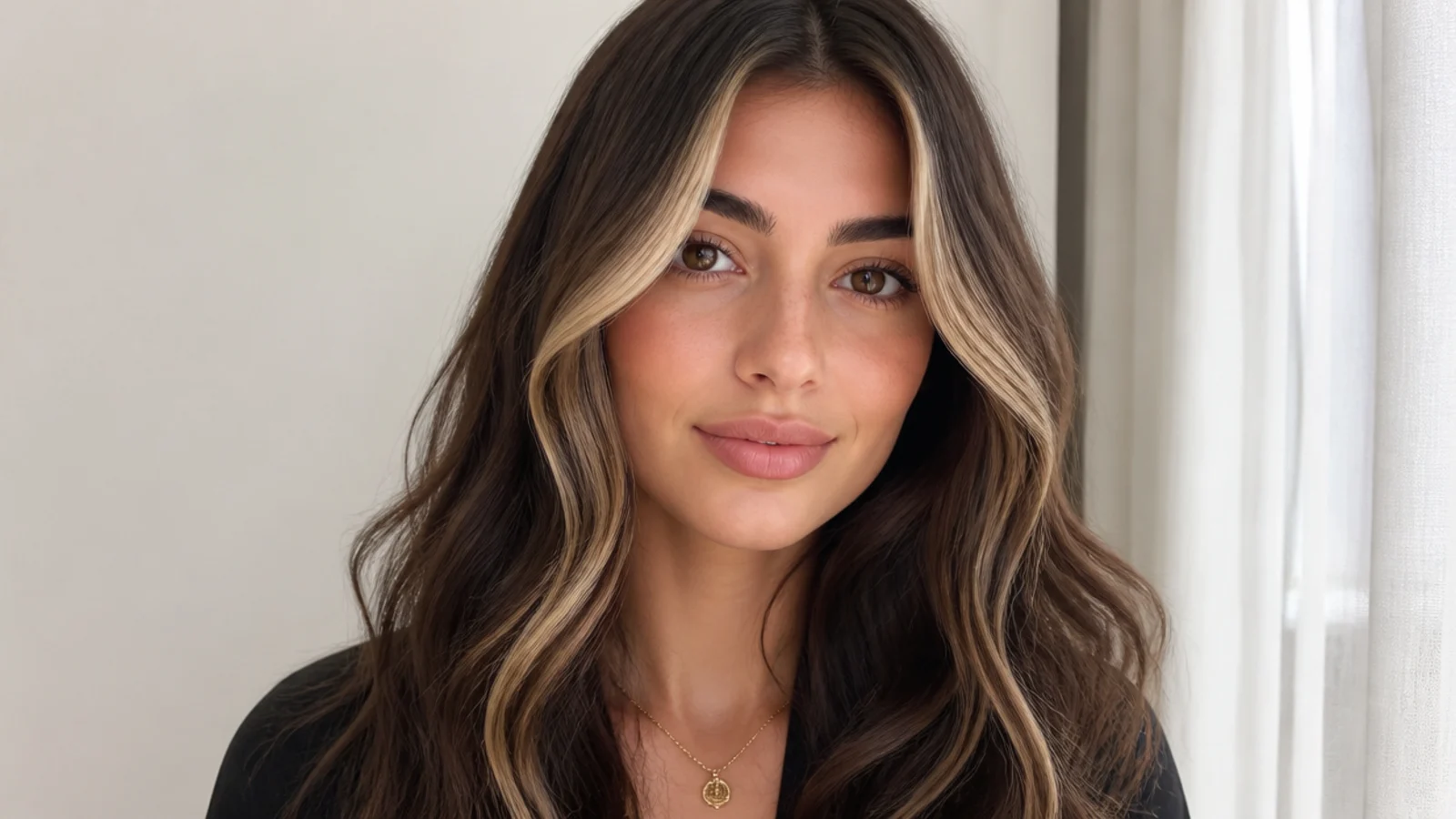 Money piece looks for dark brown hair, vertical Pinterest style