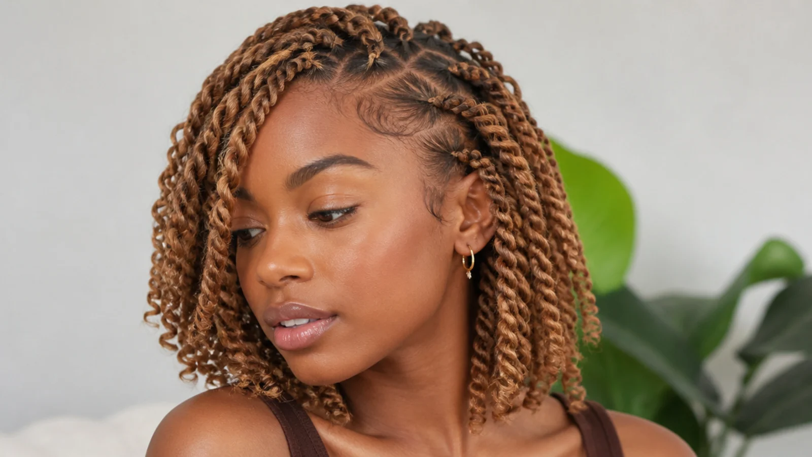 Honey blonde passion twists bob