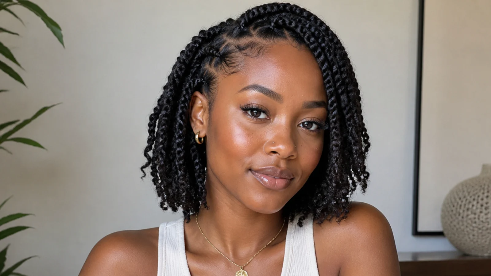 Classic natural black passion twists bob