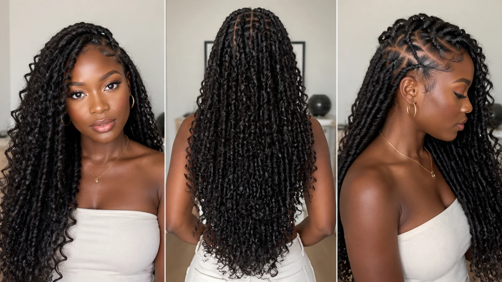 Goddess passion twists with lots of loose curls out