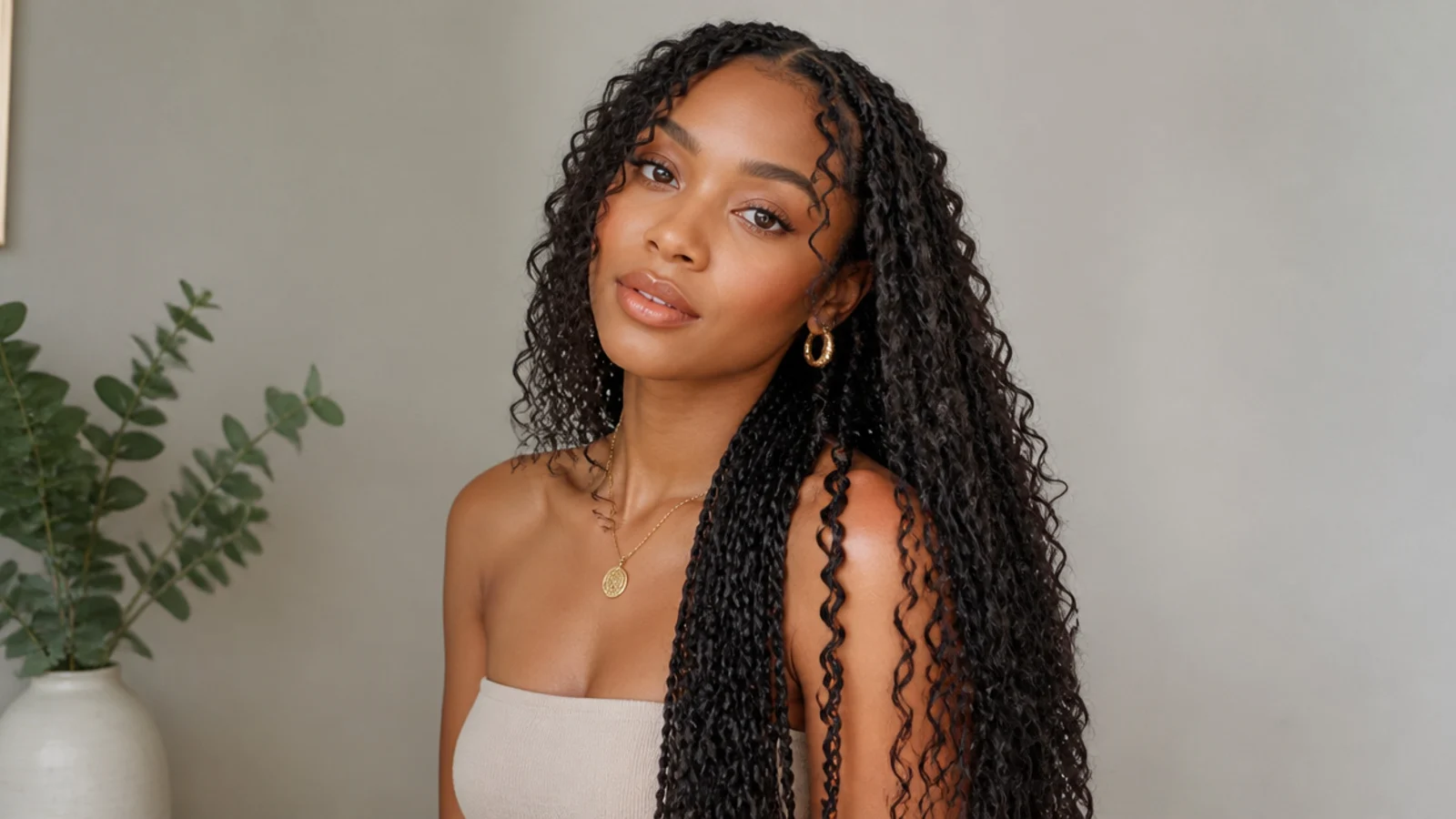 Goddess passion twists with soft curls left out for a boho look
