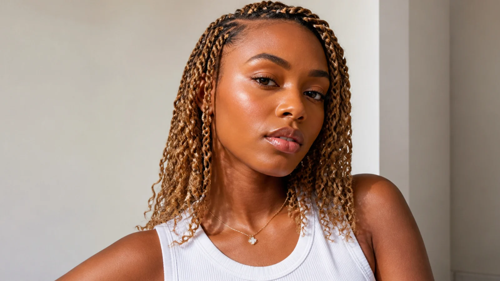 Honey blonde mini passion twists