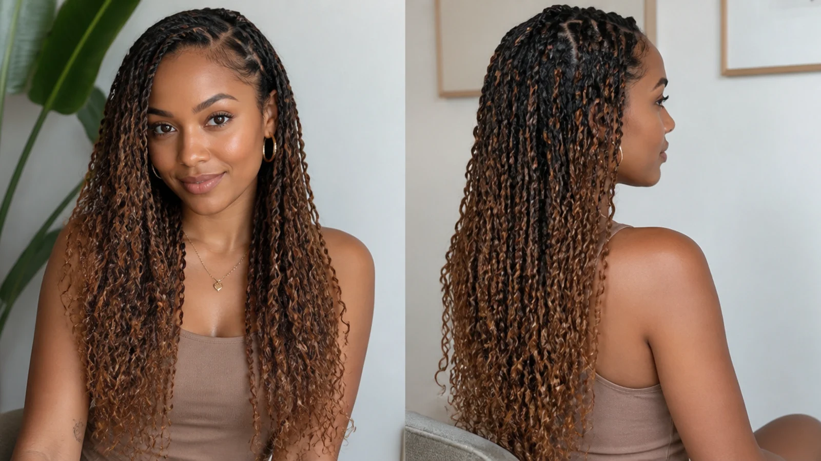 Mini passion twists with a caramel ombre