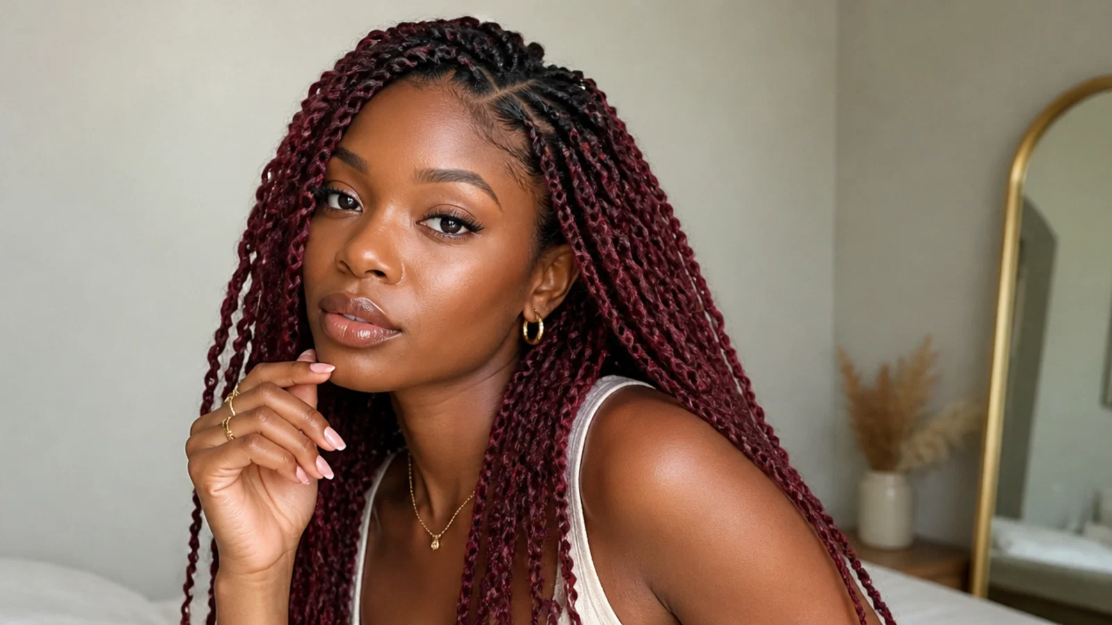 Deep burgundy mini passion twists
