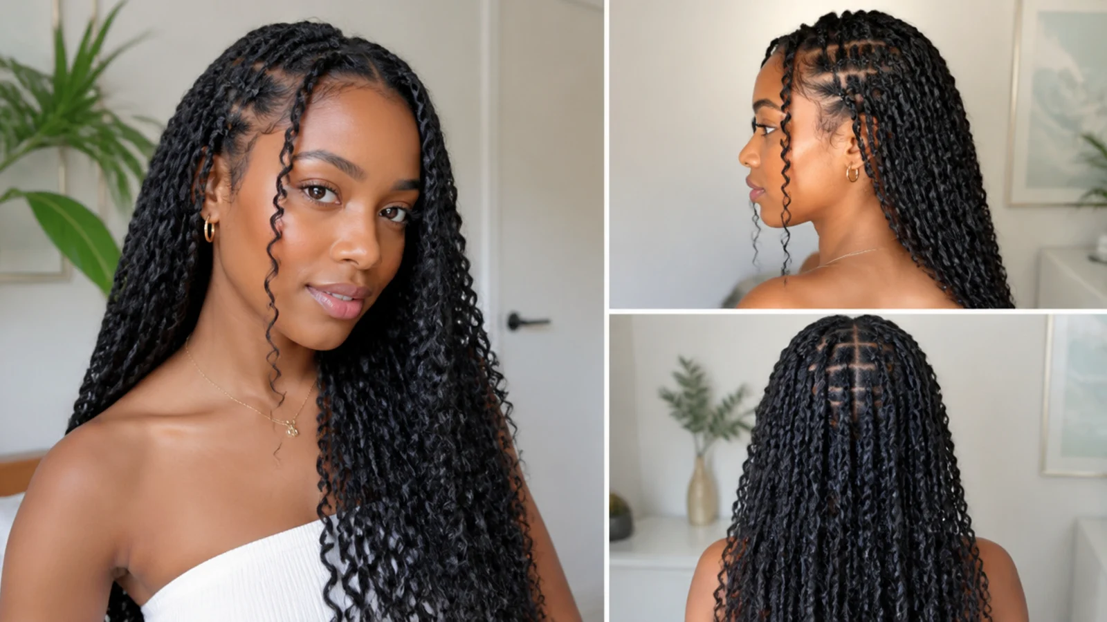 Mini passion twists with soft curls left out