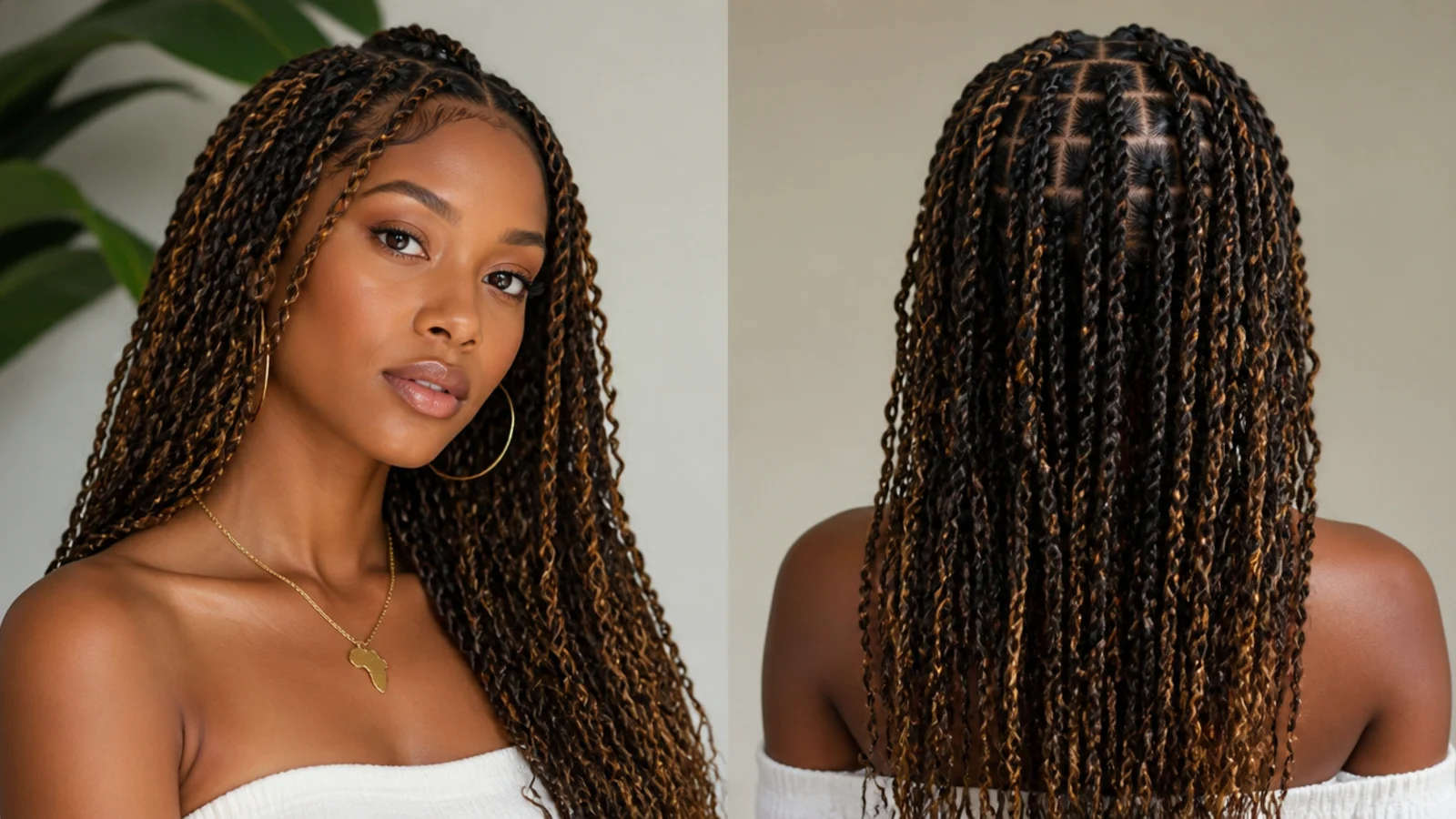 Dark mini passion twists with honey highlights