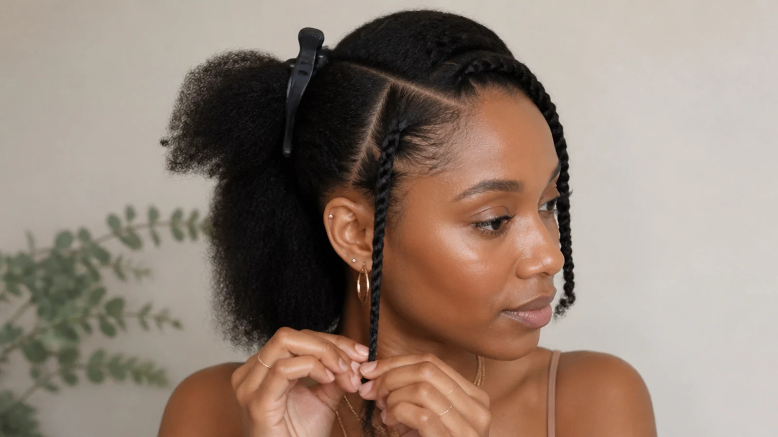 A section being two-strand twisted down its length
