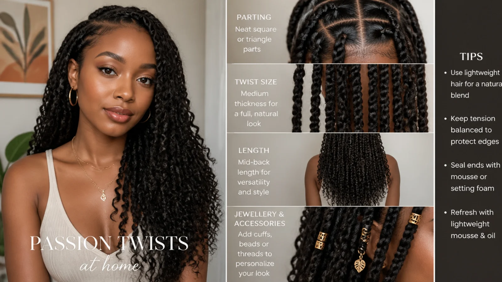 How to do passion twists at home, vertical Pinterest style