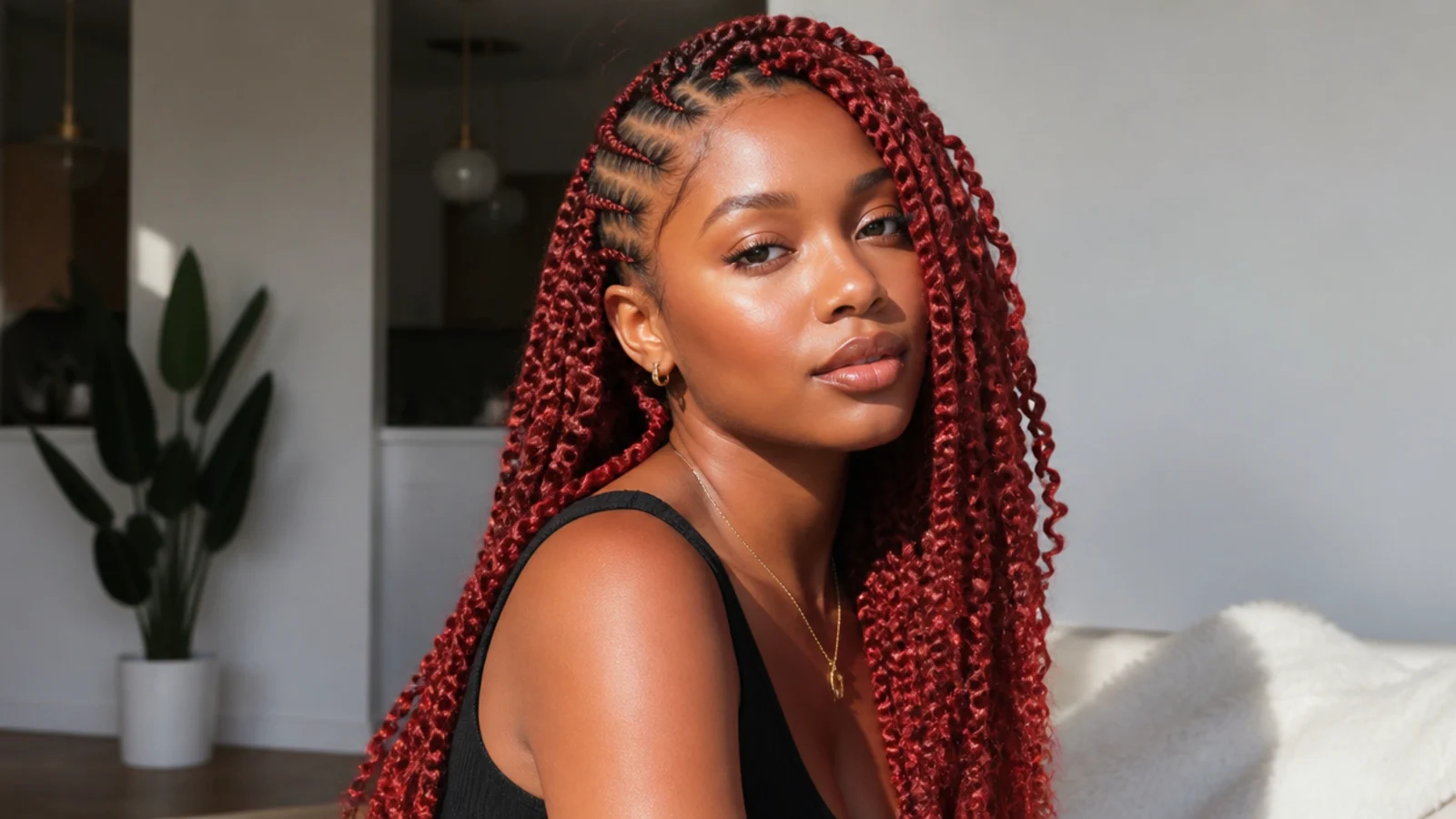 Vibrant bright red passion twists