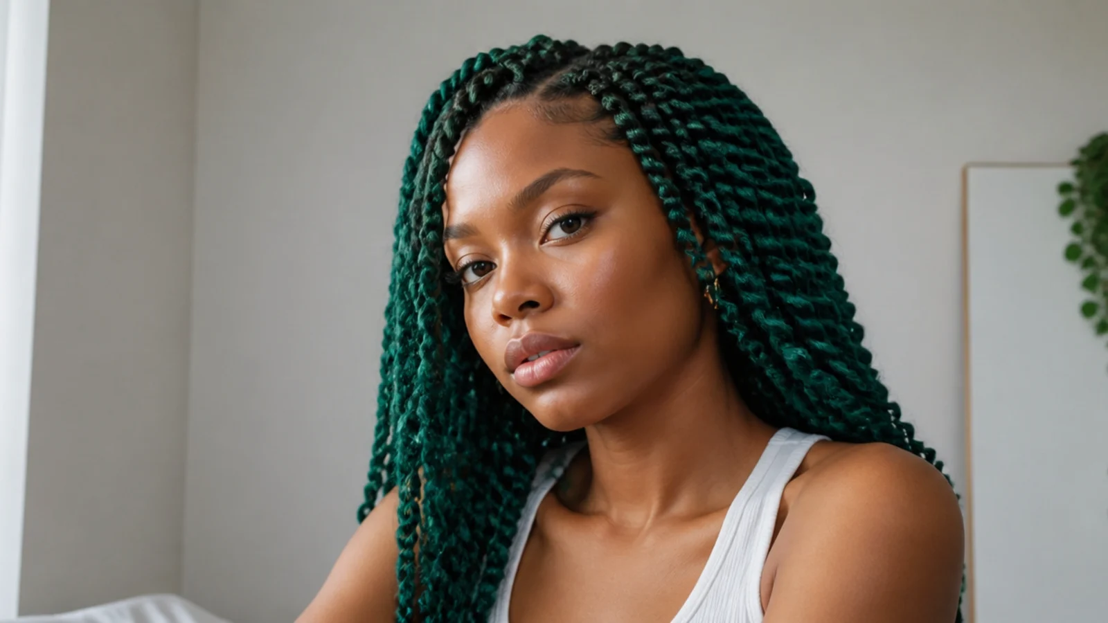 Bold teal green passion twists