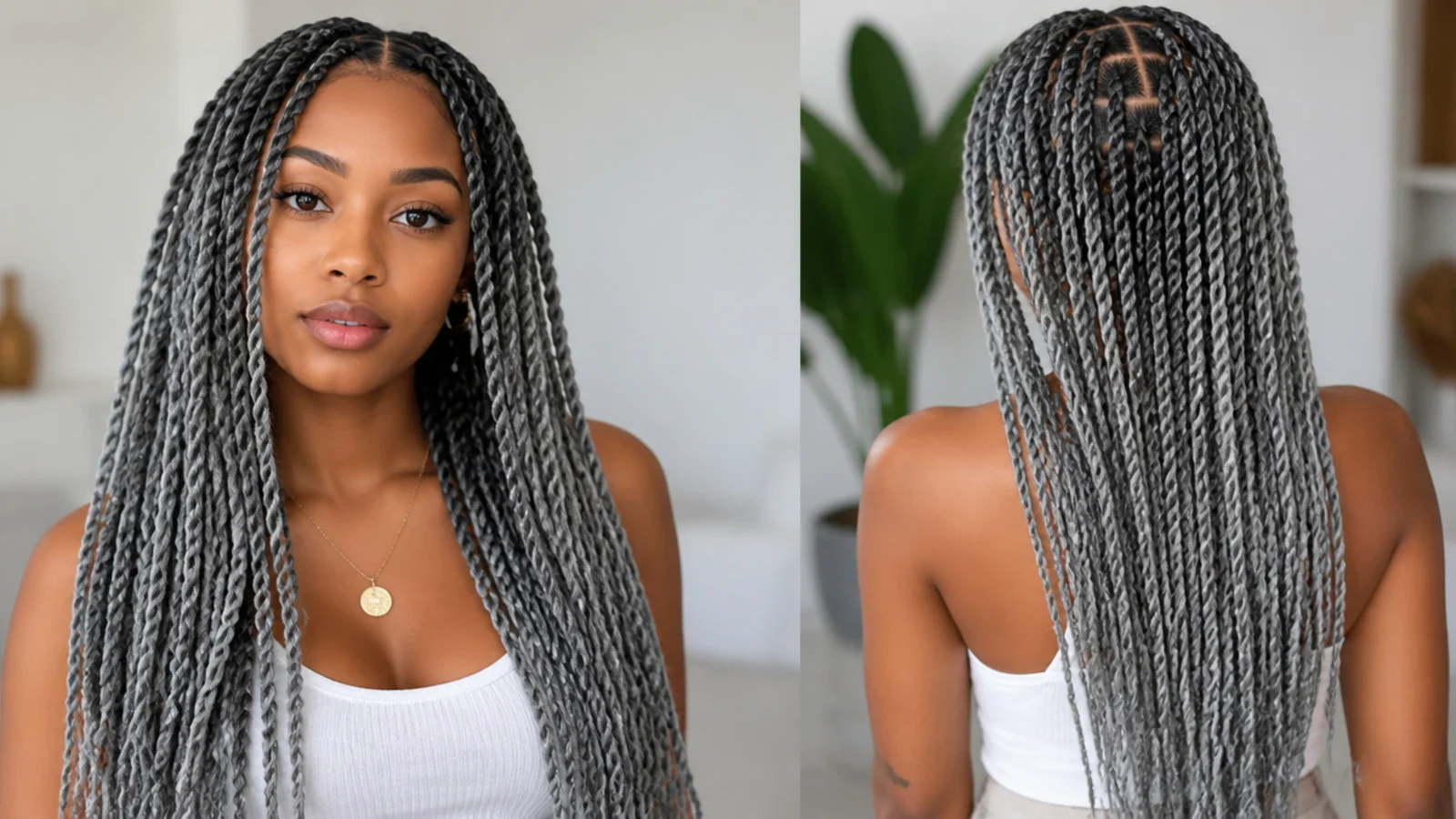 Cool grey and silver passion twists