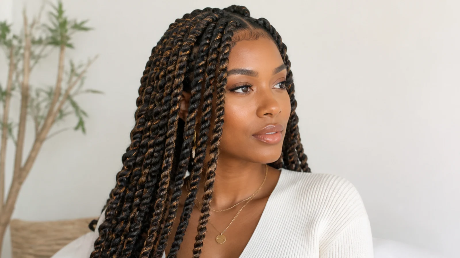 Dark passion twists with honey highlights woven through