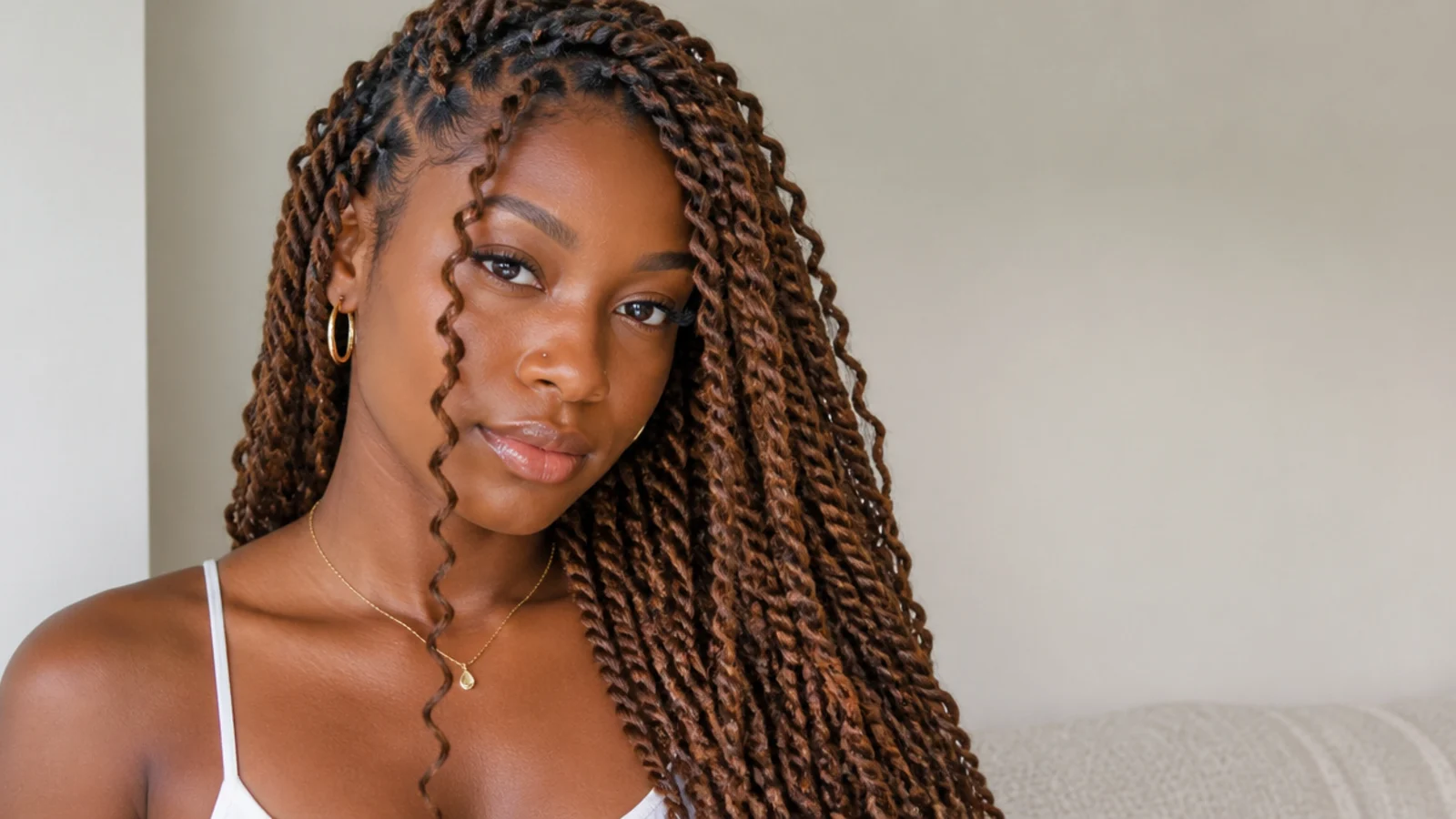Warm chestnut brown passion twists